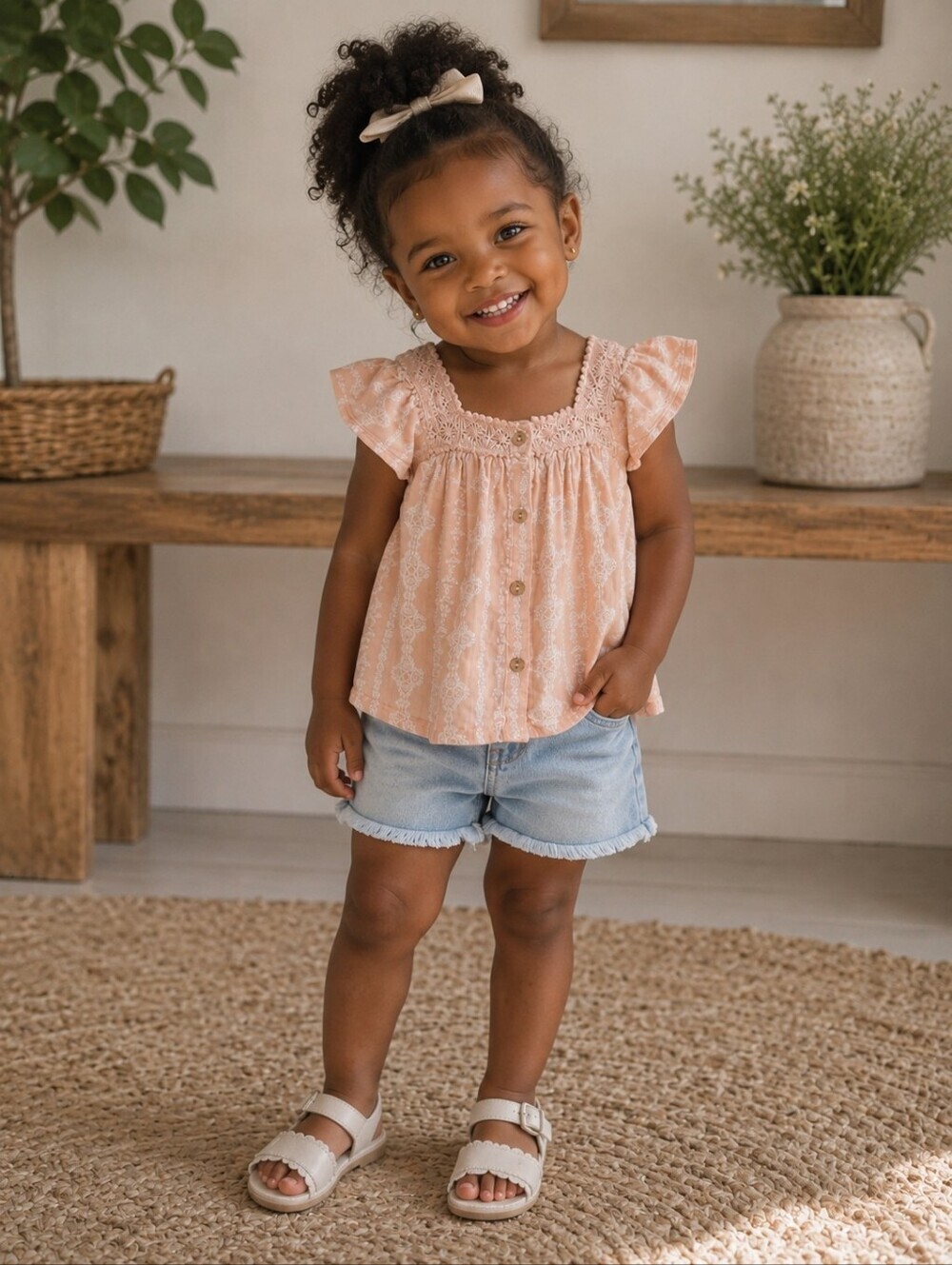 Old Navy Toddler Girls Boho Peasant Top Pink Embroidered Cotton Size 2T